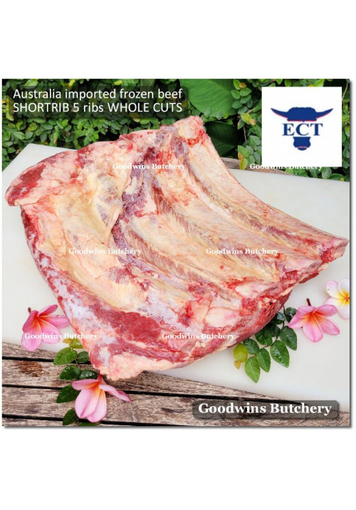 Beef rib shortrib frozen Australia ECT SHORT RIB 5ribs +/- 5kg 35x33x4cm (price/kg)